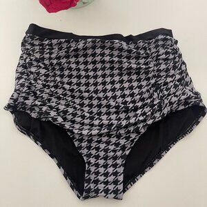Unique Vintage High Waisted Houndstooth Swimwear Bottoms